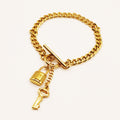 Bracelet Tresse Pendentifs Cadenas et Clé