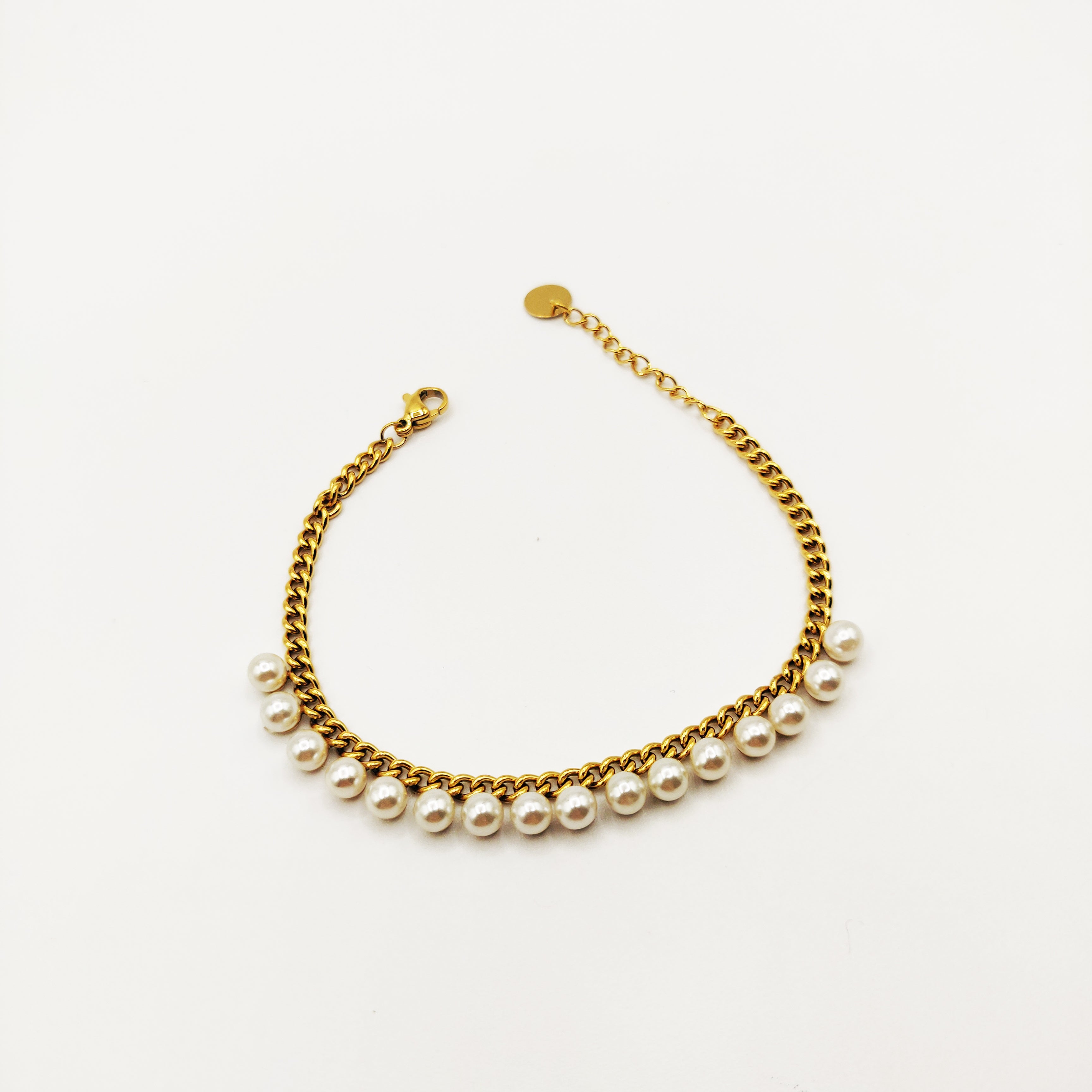 Bracelet Tresse Perles Blanches