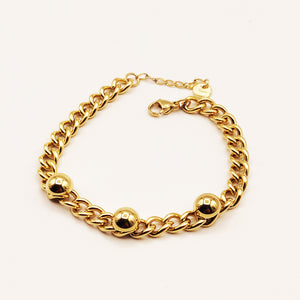 Bracelet Tresse Perles Dorées