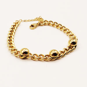 Bracelet Tresse Perles Dorées