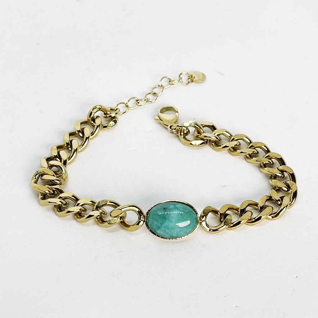 Bracelet Tresse Pierre Bleue