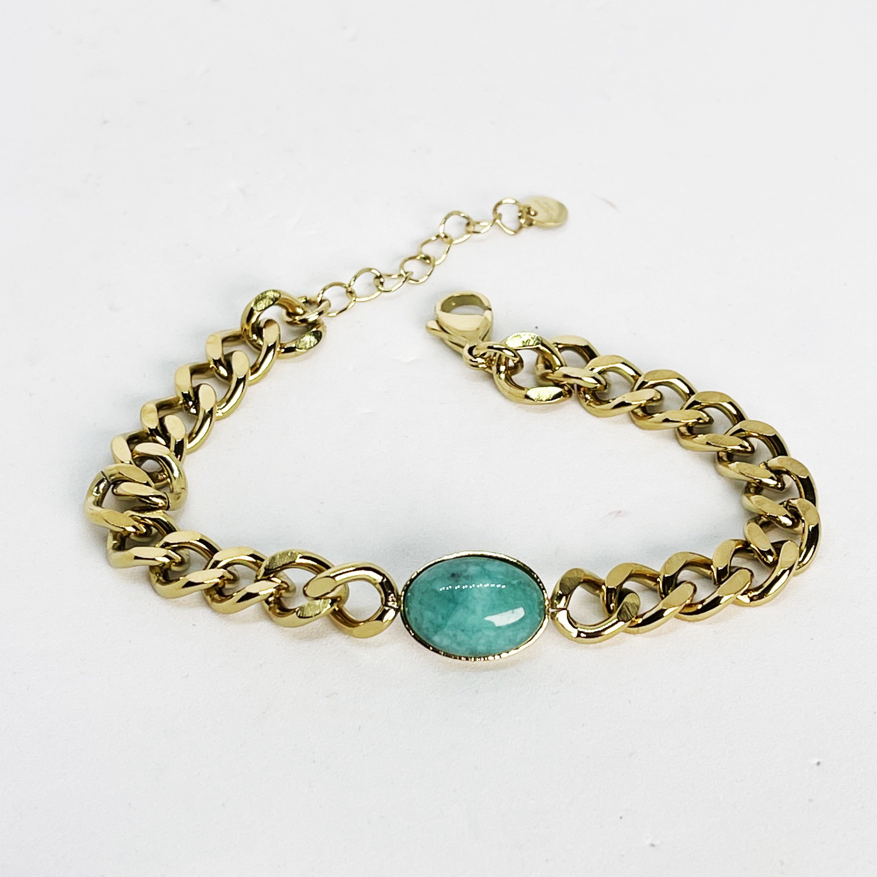 Bracelet Tresse Pierre Bleue