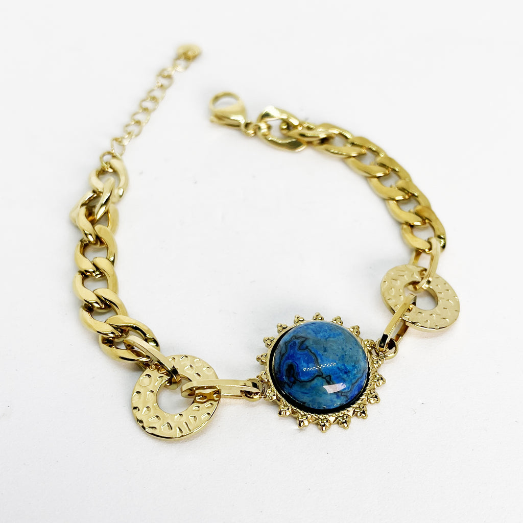 Bracelet Tresse Soleil Bleu
