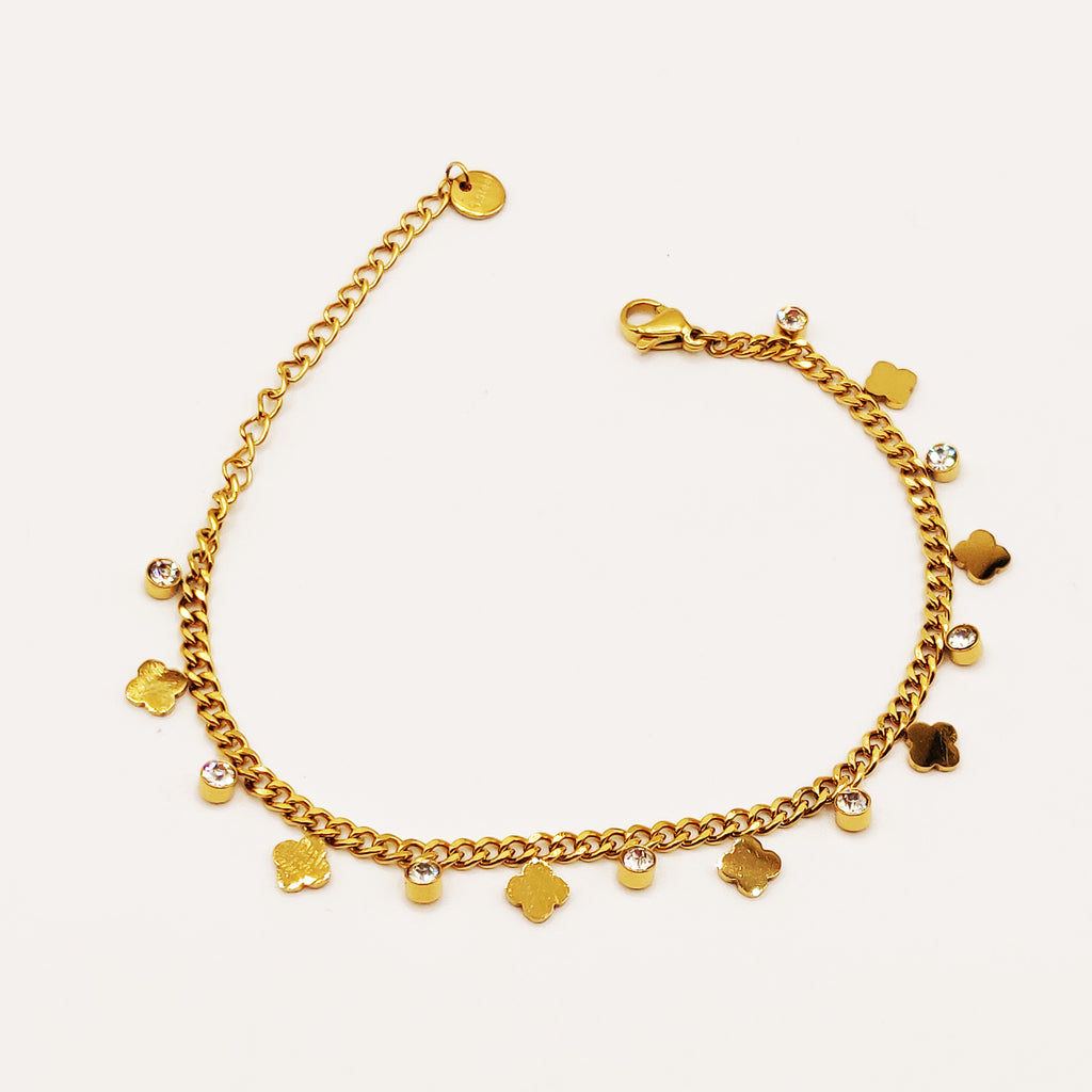 Bracelet Tresse Trèfles Cristaux