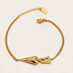 Bracelet Tresse Triangle Cristaux Luxe
