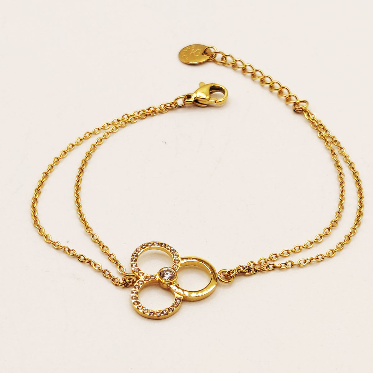 Bracelet Triple Cercles Cristaux Luxe