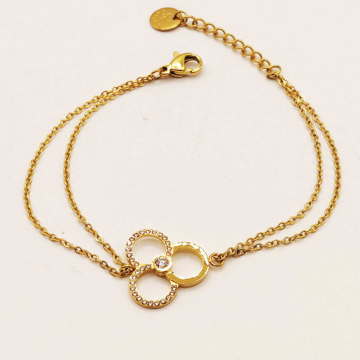 Bracelet Triple Cercles Cristaux Luxe