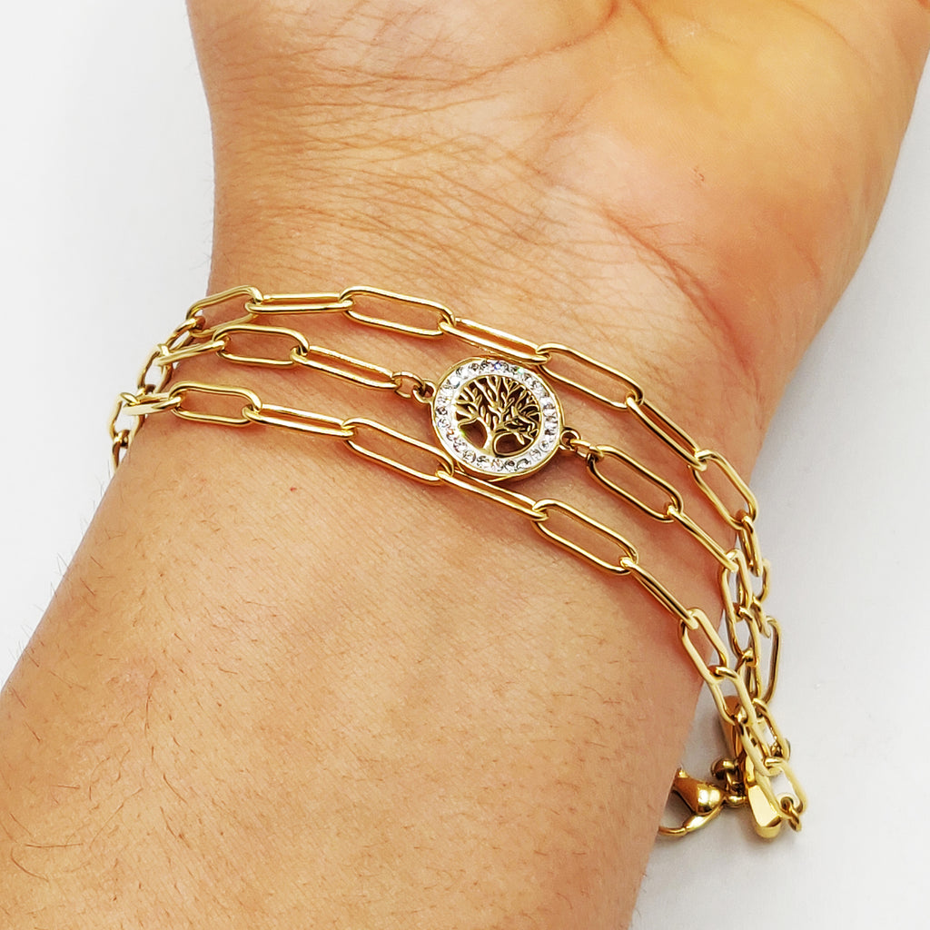 Bracelet Triple Chaînes Eden Luxe