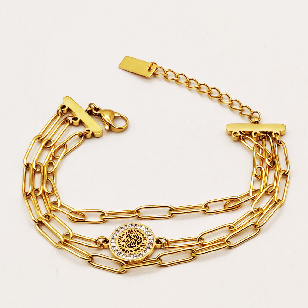 Bracelet Triple Chaînes Allah Luxe