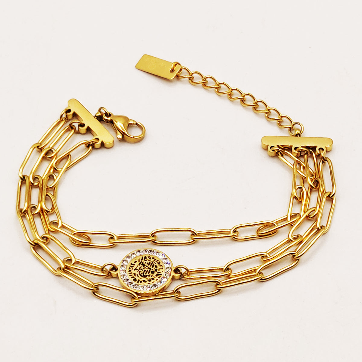 Bracelet Triple Chaînes Allah Luxe