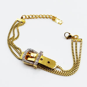 Bracelet Triple Lignes Ceinture Luxe