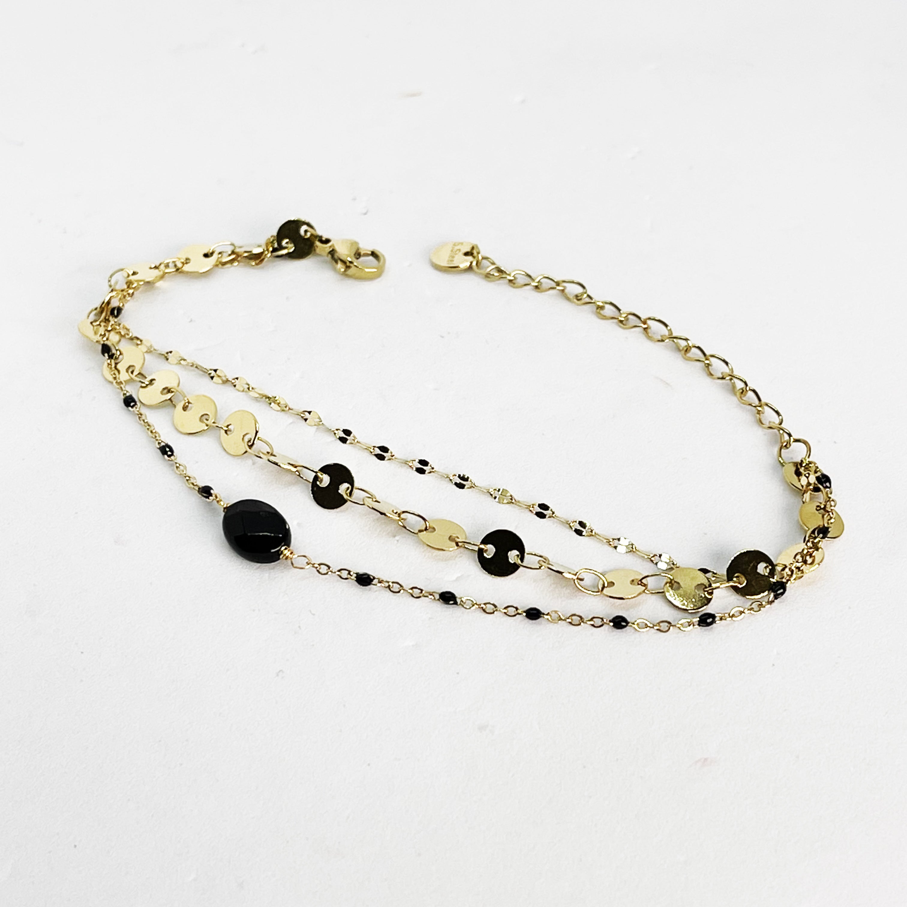 Bracelet Triple Perles Noires