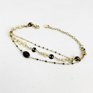 Bracelet Triple Perles Noires