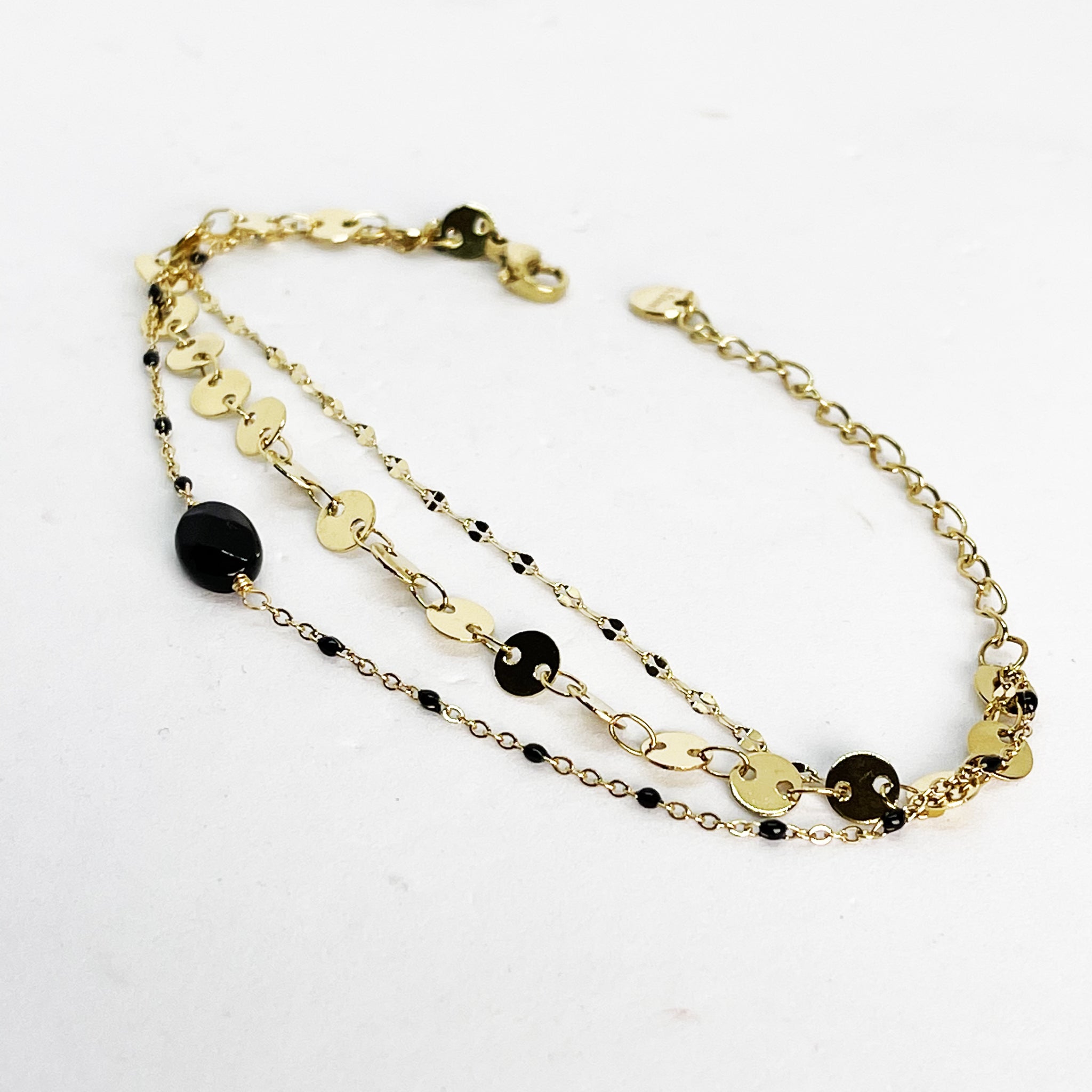 Bracelet Triple Perles Noires
