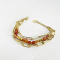 Bracelet Triple Perles Oranges