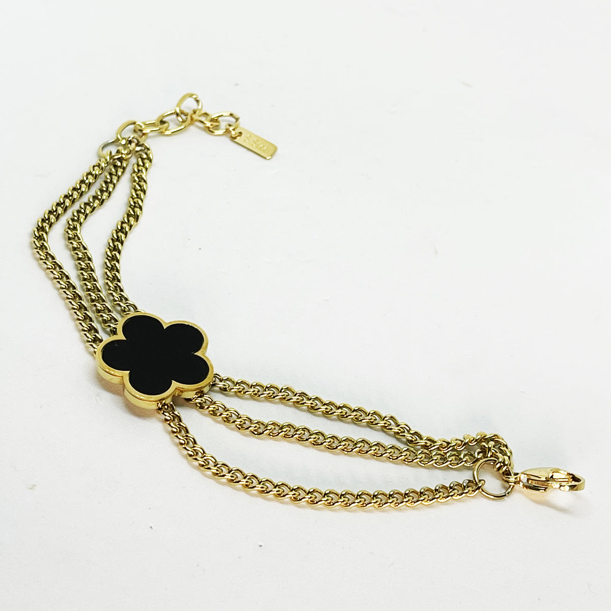Bracelet Triple Tresses Marguerite Noire