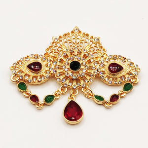 Broche de Fêtes Gouttes Vertes et Rouges