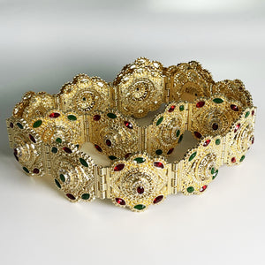 Ceinture 1410 Pierres Vertes et Rouges