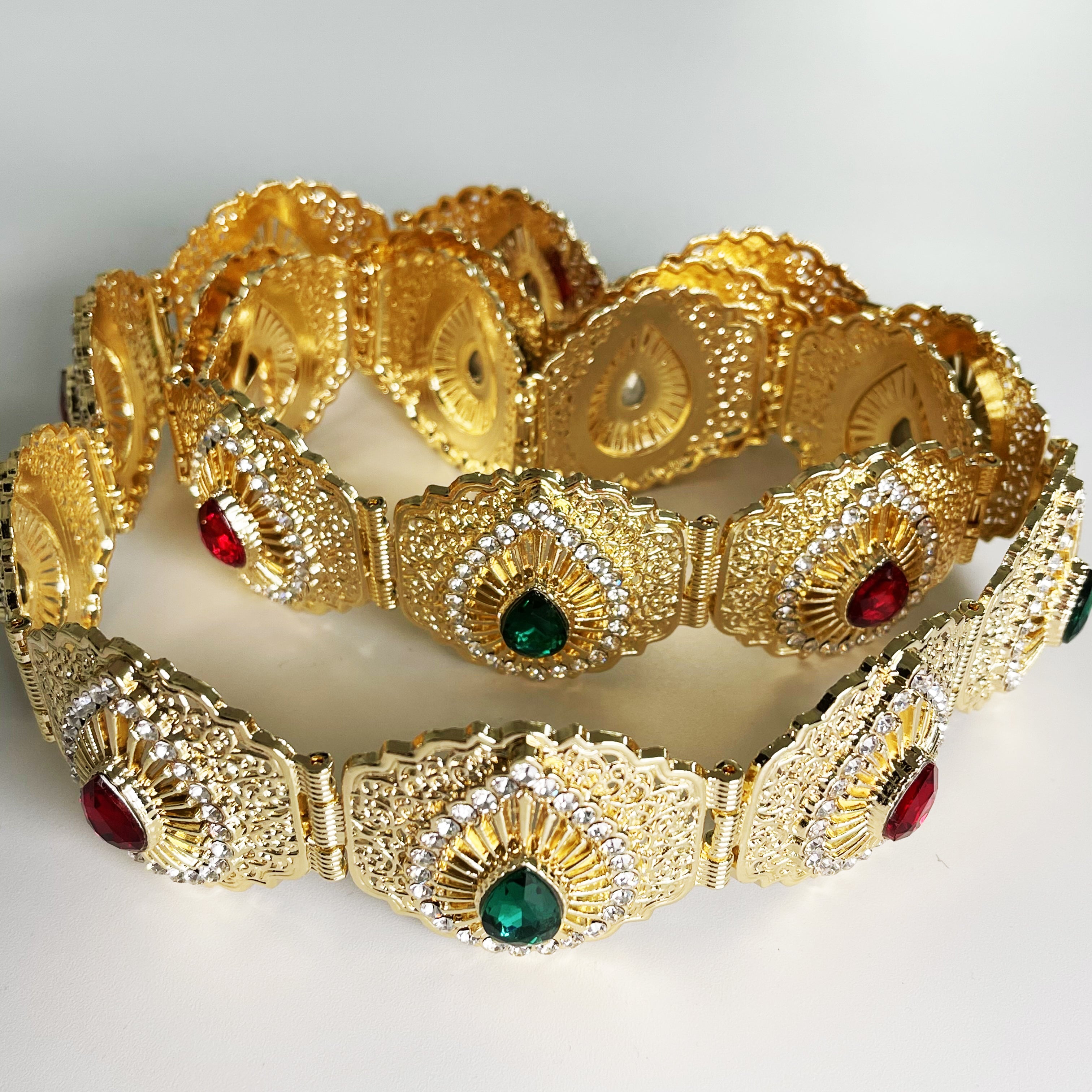 Ceinture 1524 Gouttes Rouges et Vertes