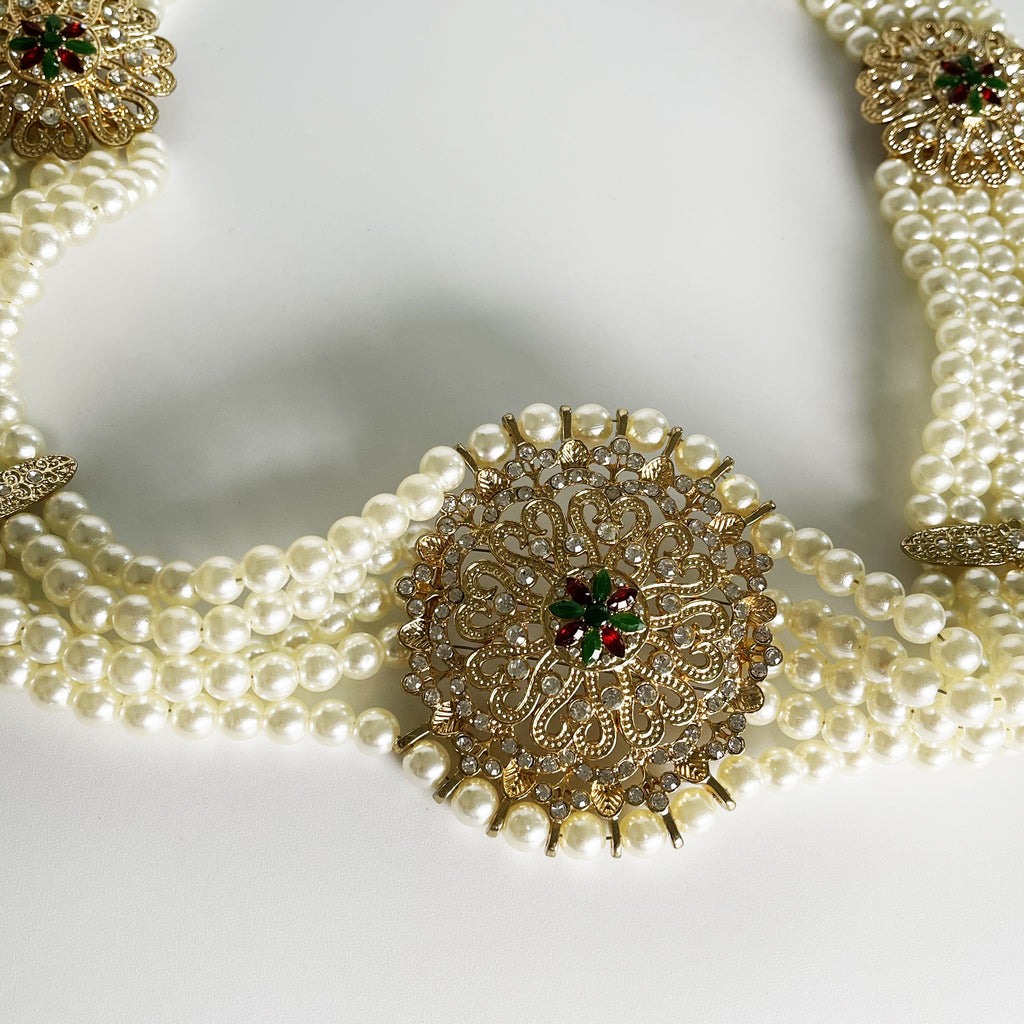Ceinture Grandes Perles Blanches