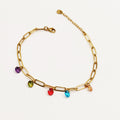 Chaîne de Cheville Chaîne Cristaux Multicolores