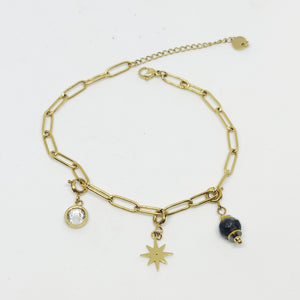 Chaîne de cheville Étoile, Cristal et Perle