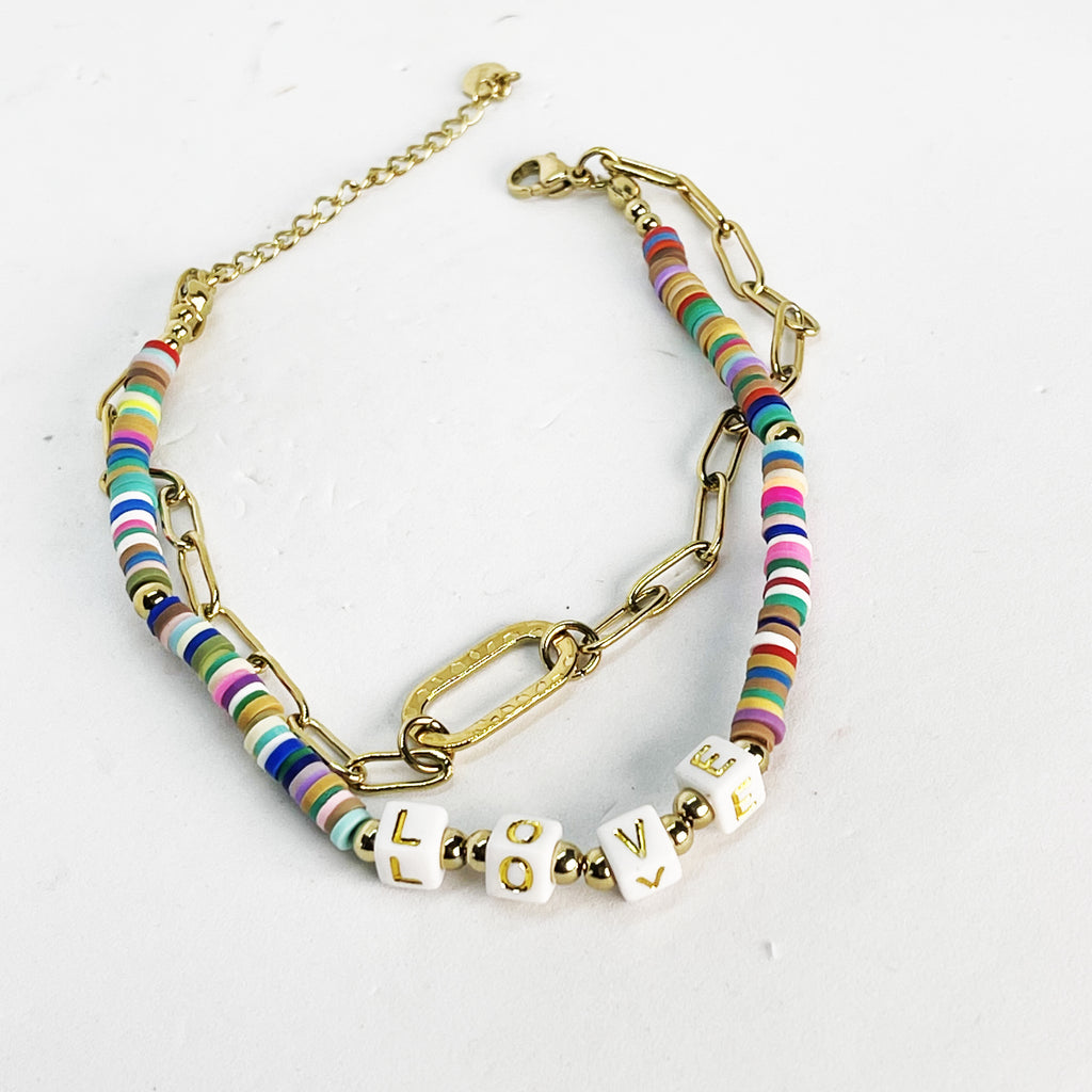 Chaîne de Cheville Love Multicolore