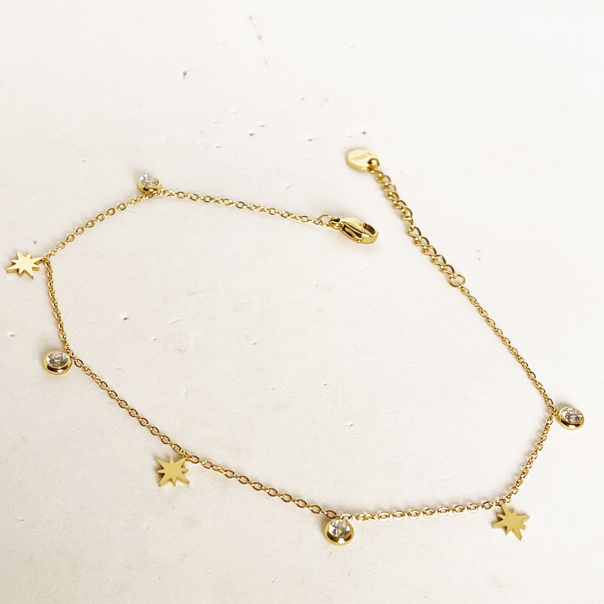 Chaîne de Cheville Multi Étoiles Cristaux
