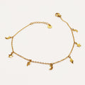 Chaîne de Cheville Multi Pendentifs Étoiles, Lunes et Éclairs