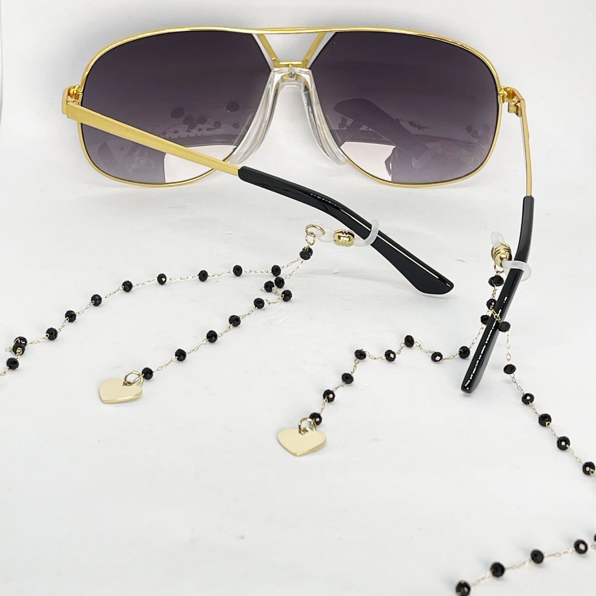Chaîne de Lunettes Perles Noires