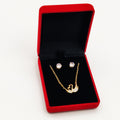 Coffret Collier et Boucles d'oreilles Double Cygnes Luxe
