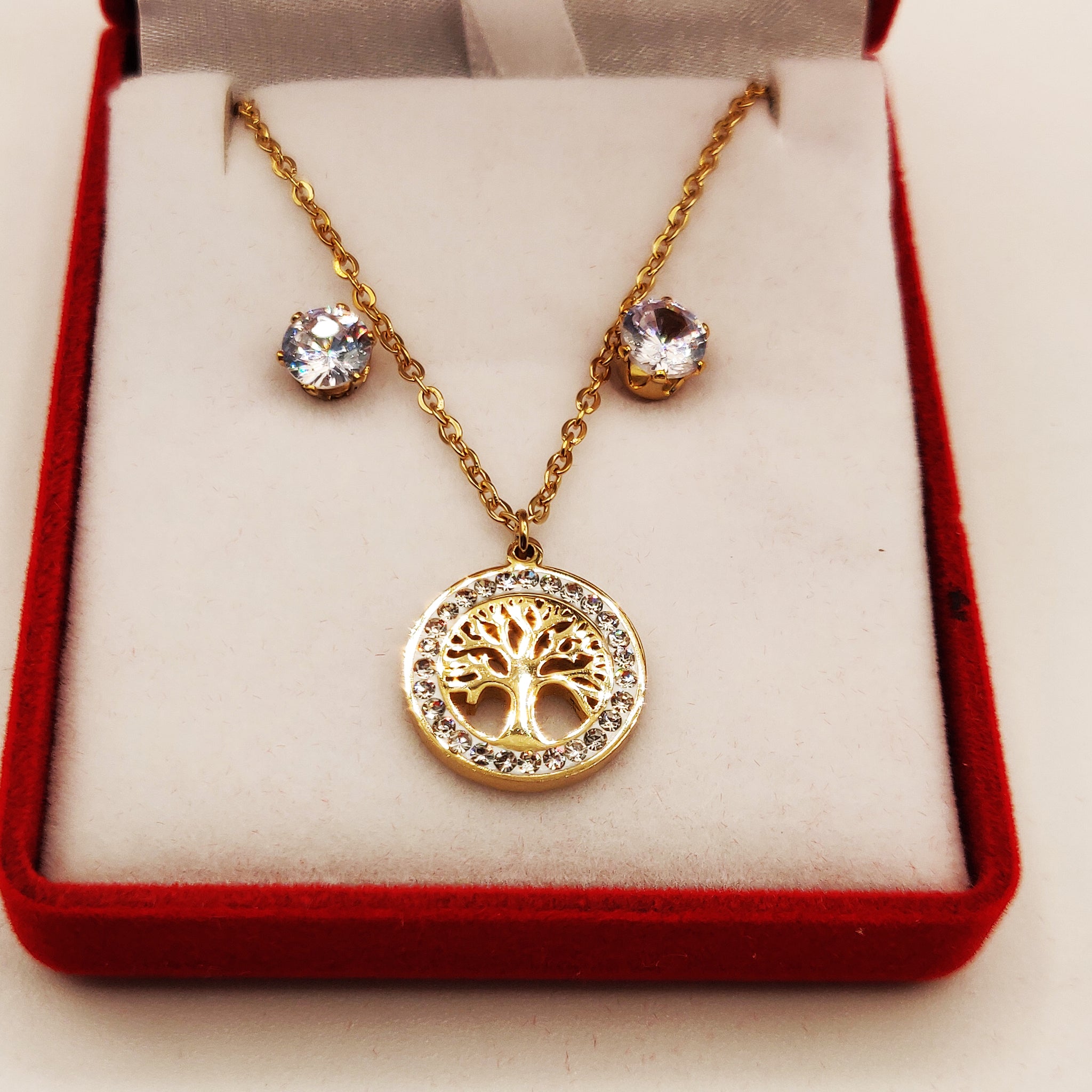 Coffret Collier et Boucles d'oreilles Eden