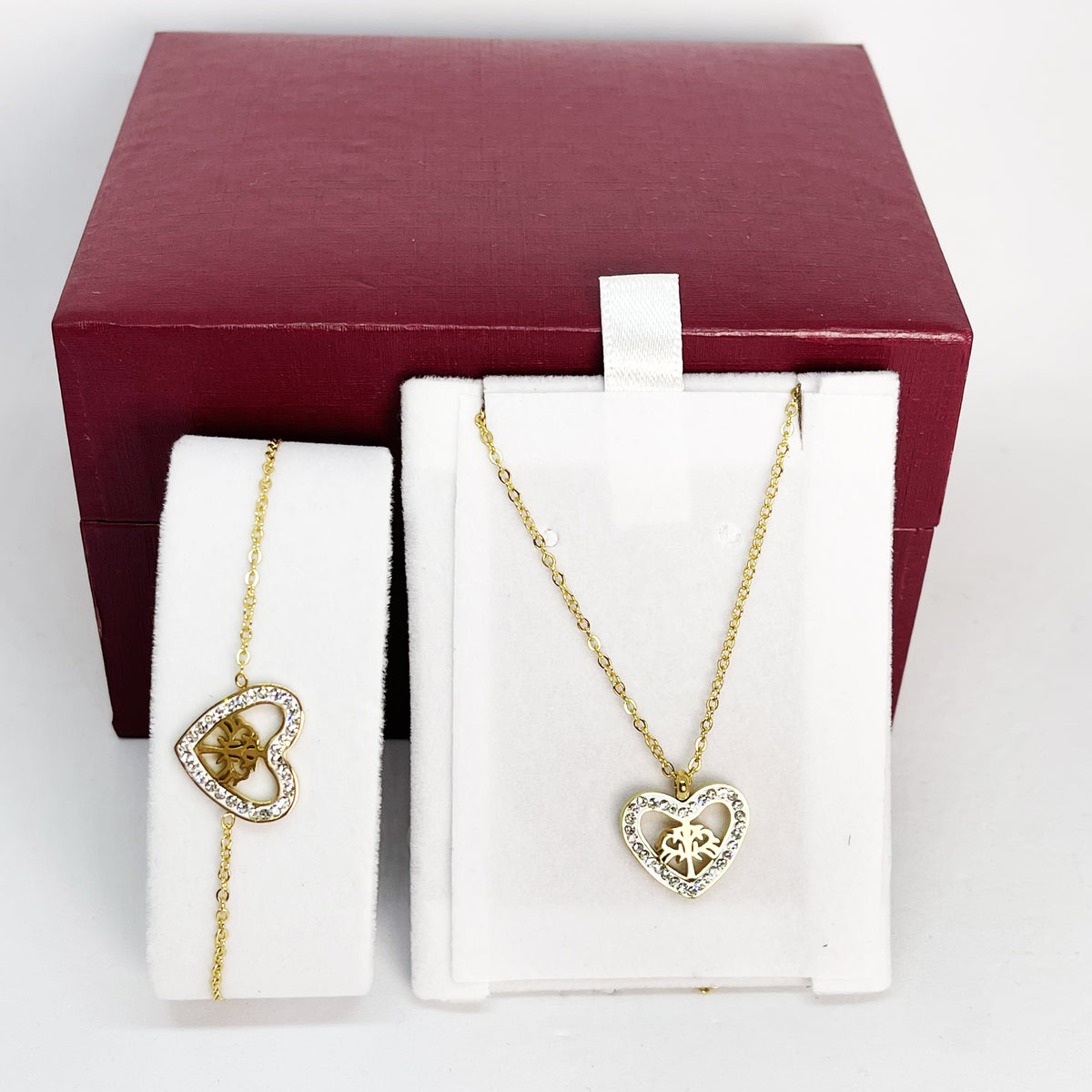 Coffret Collier et Bracelet Coeur Eden Luxe