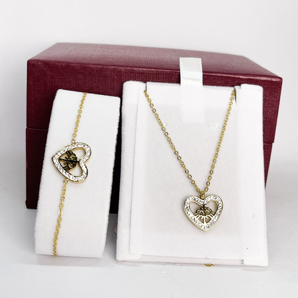 Coffret Collier et Bracelet Coeur Eden Luxe