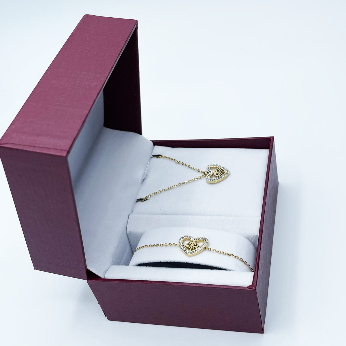 Coffret Collier et Bracelet Coeur Eden Luxe