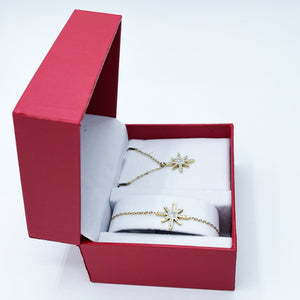 Coffret Collier et Bracelet Coeur Étoile Du Nord Luxe