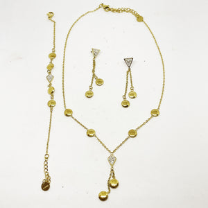 Coffret Ensemble Collier, Bracelet et Boucles d'oreilles Multi Cercles et Triangles