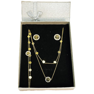 Coffret Ensemble Collier et Bracelet Eden Double avec Boucles d'oreilles Eden
