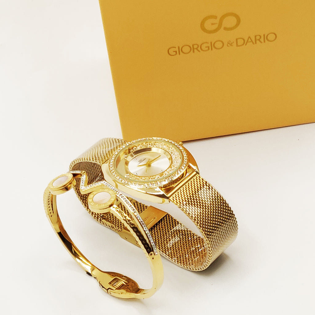 Coffret Montre Giorgio & Dario GDM200075 avec Bracelet Rigide V Luxe