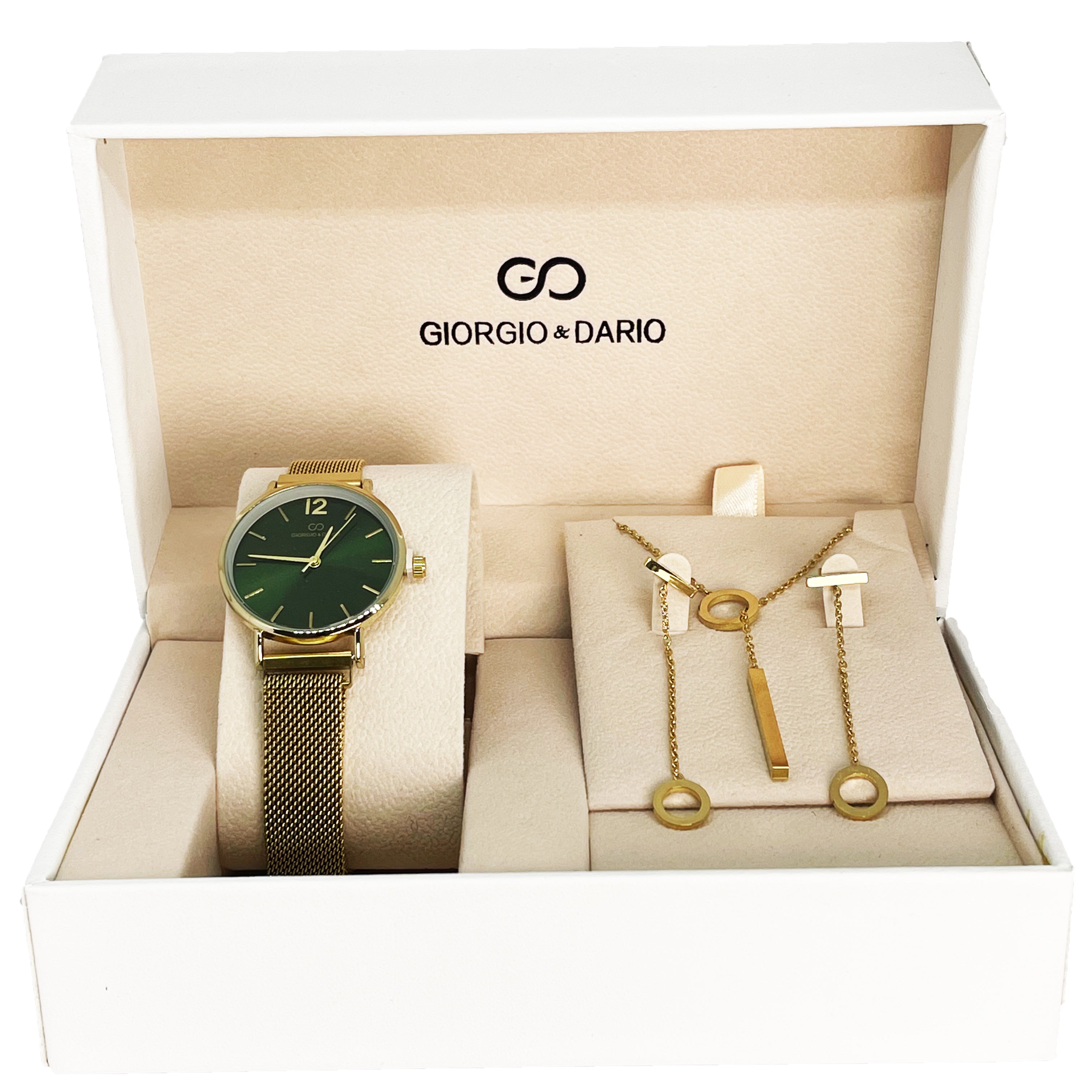 Coffret Montre Giorgio & Dario 5691 avec Collier et Boucles d'oreilles Cercles et Barre