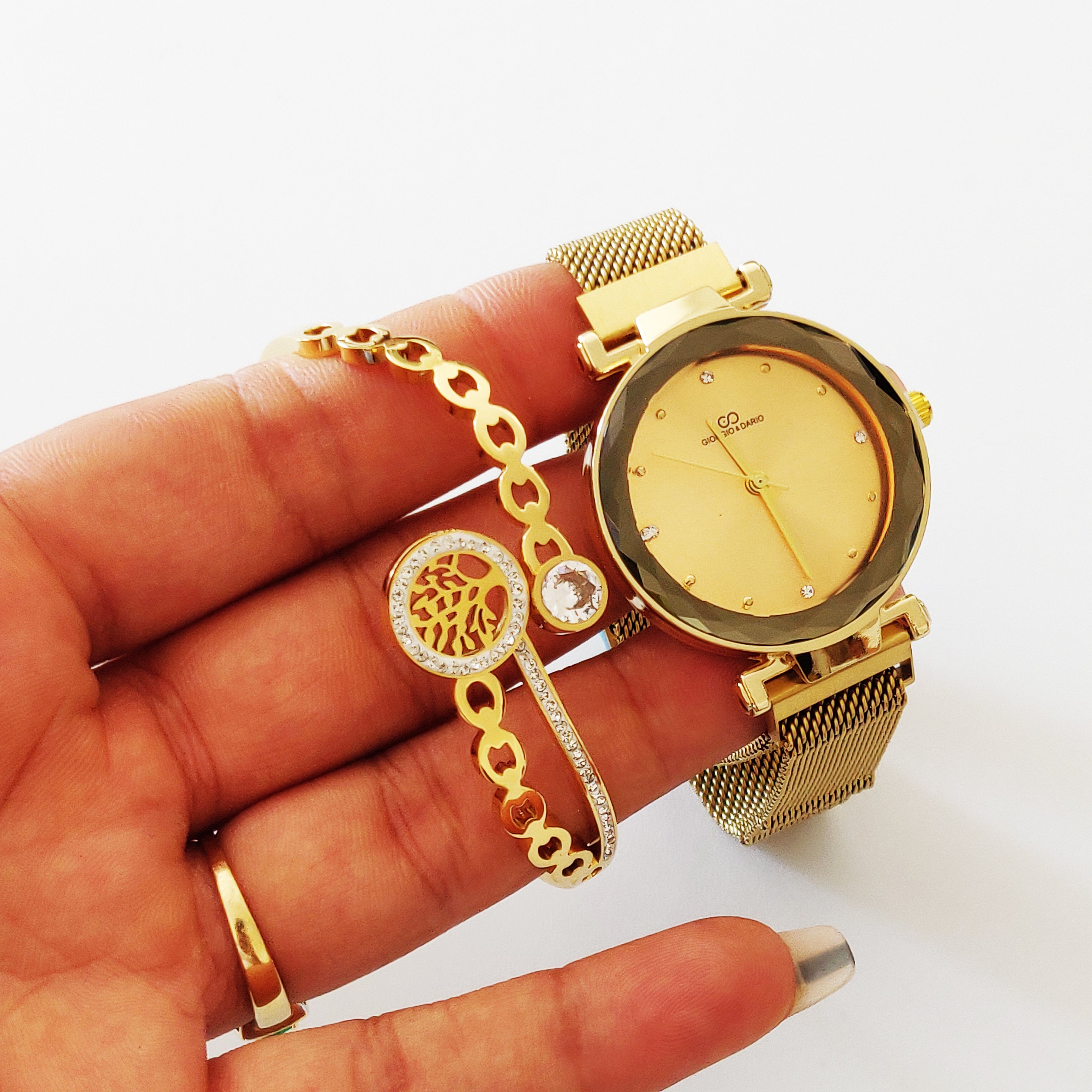 Coffret Montre Giorgio & Dario 6135 avec Bracelet Rigide Chaîne Eden