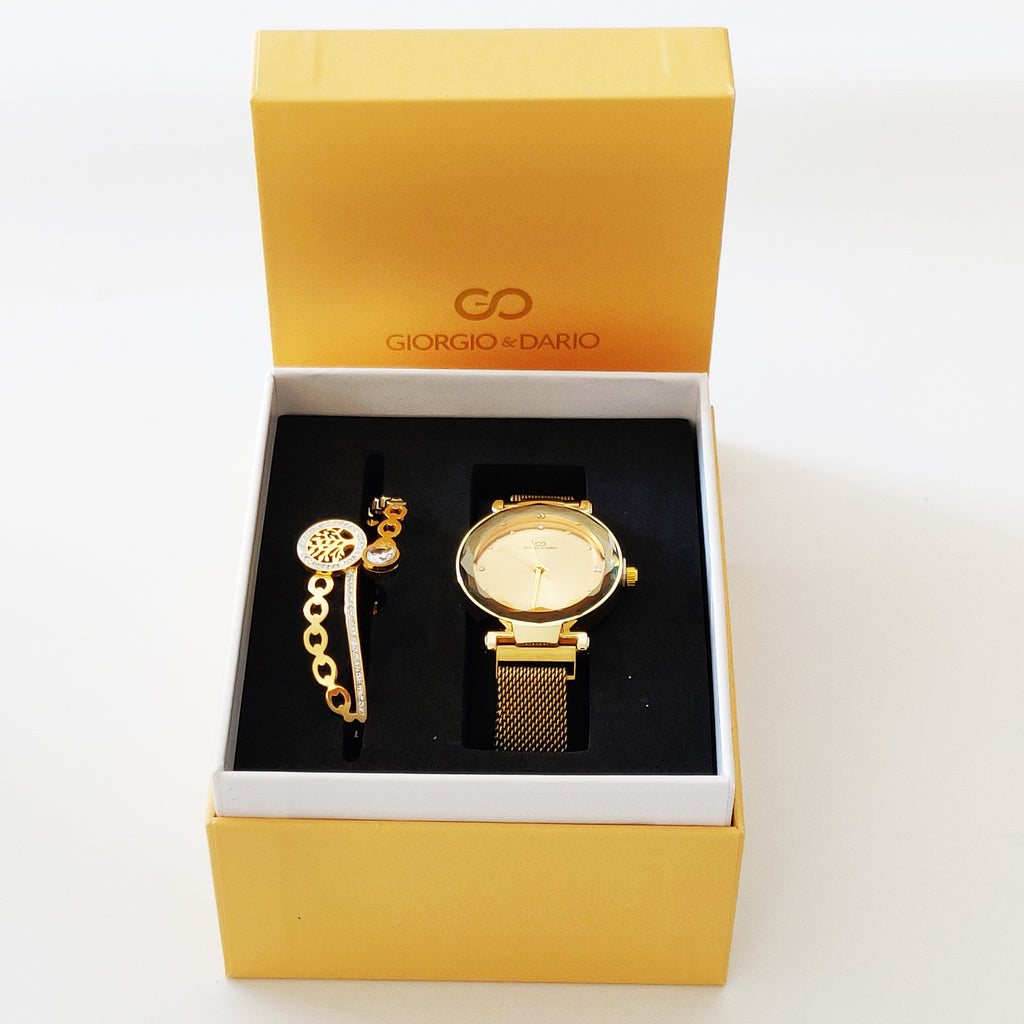 Coffret Montre Giorgio & Dario 6135 avec Bracelet Rigide Chaîne Eden