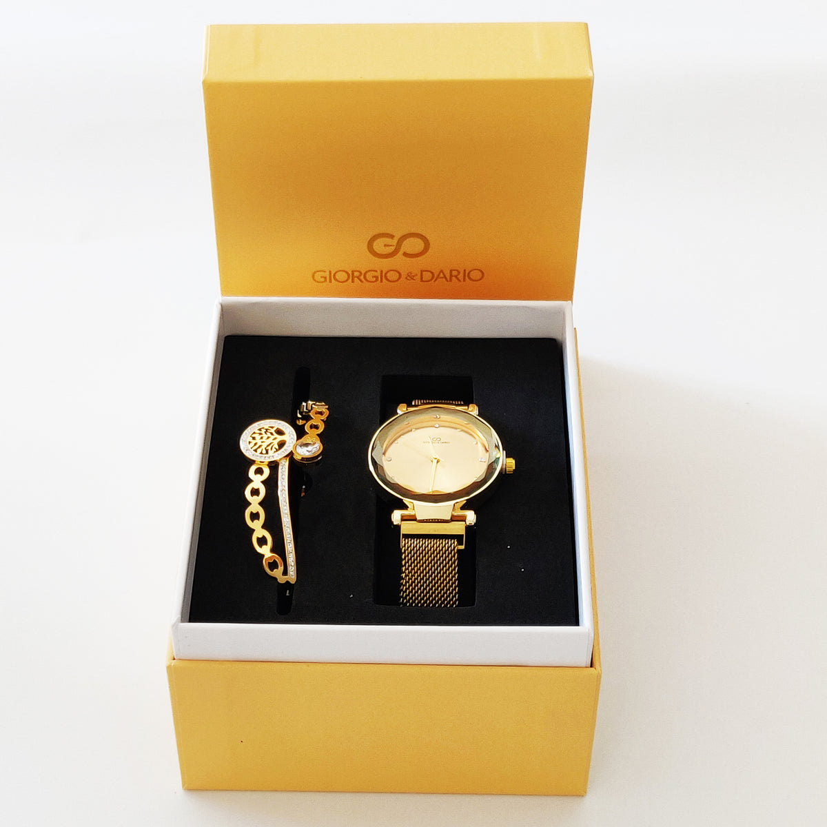 Coffret Montre Giorgio & Dario 6135 avec Bracelet Rigide Chaîne Eden