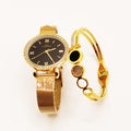 Coffret Montre Giorgio & Dario 6211 Fond Noir avec Bracelet Rigide Romain Ligne Cristaux