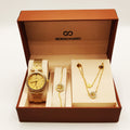 Coffret Giorgio & Dario 6306 Fond Doré avec Collier Double Eden et Bracelet Eden