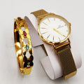 Coffret Montre Giorgio & Dario EU5691 avec Bracelet Rigide Cristaux Ovales Multicolores