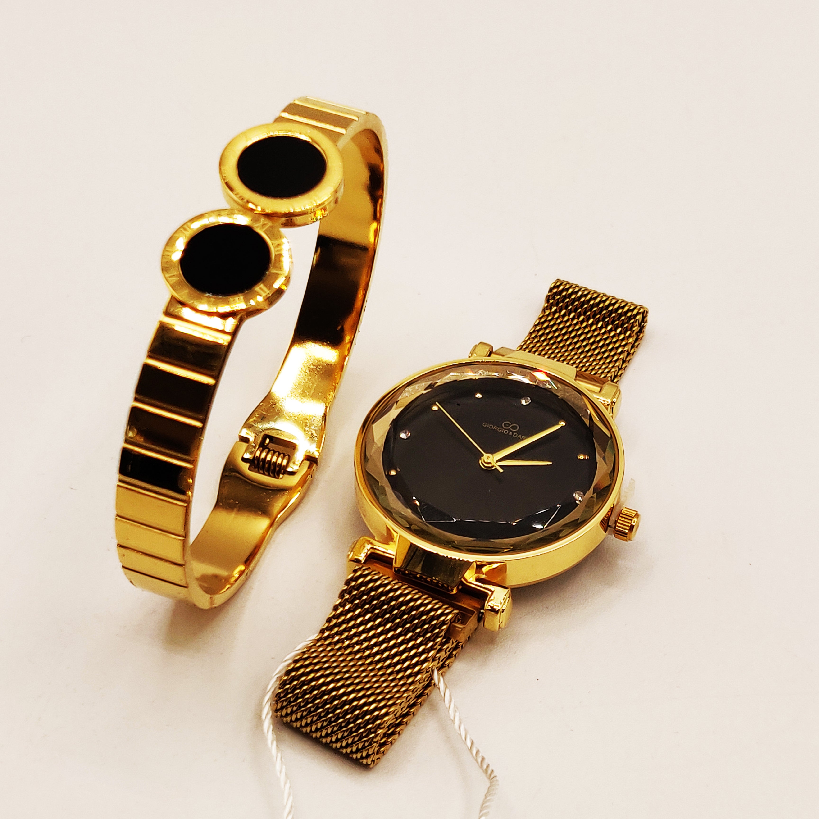 Coffret Giorgio & Dario EU6135 Fond Noir avec Bracelet Rigide Romain Double