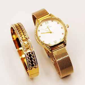 Coffret Giorgio & Dario EU6336 Fond Blanc avec Bracelet Rigide Chic Cristaux