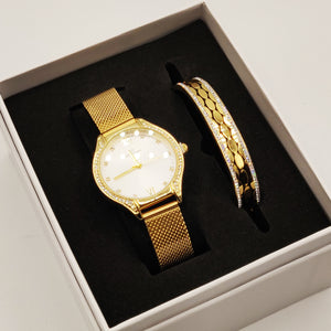 Coffret Montre Giorgio & Dario EU6336 Fond Blanc avec Bracelet Rigide Chic Ovales Luxe