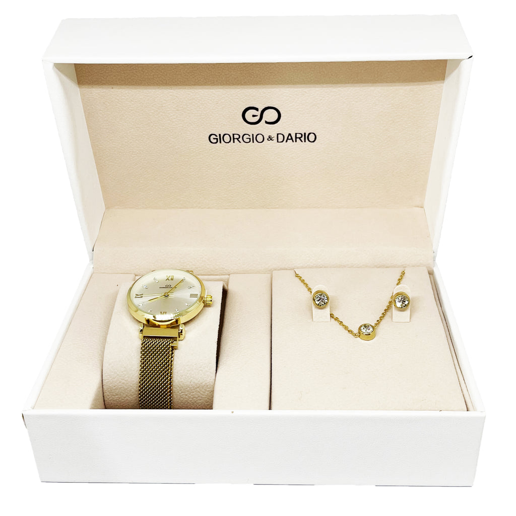Coffret Montre Giorgio & Dario GDM200712 avec Collier et Bracelet Cristaux Simple